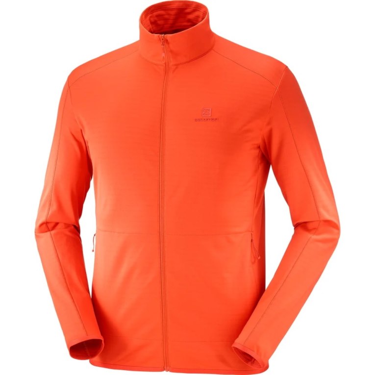 Orange Salomon Essential Lightwarm Full Zip Men's Jackets | PH 61927L